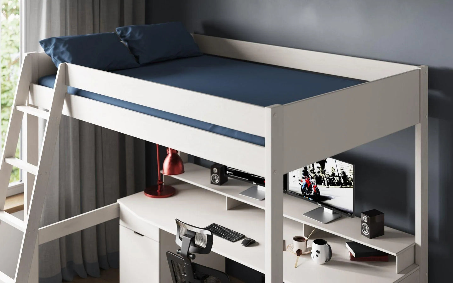 Tera Solid Wood Small Double Gaming High Sleeper